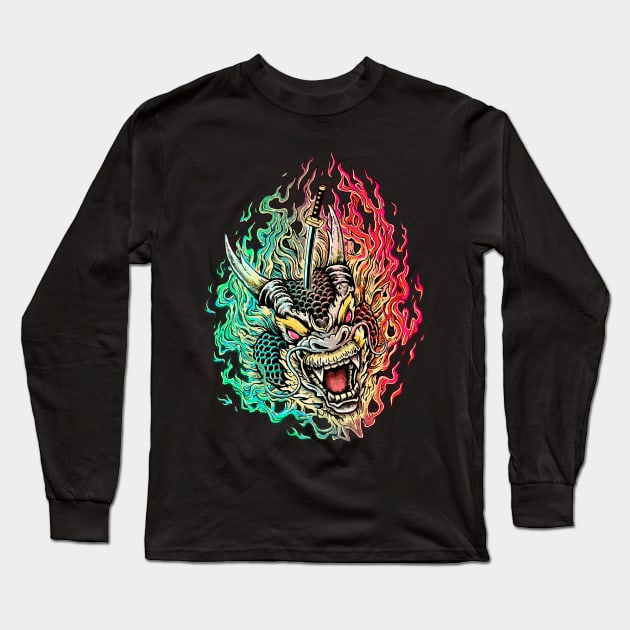 Dragon Slayer Long Sleeve T-Shirt by Villainmazk